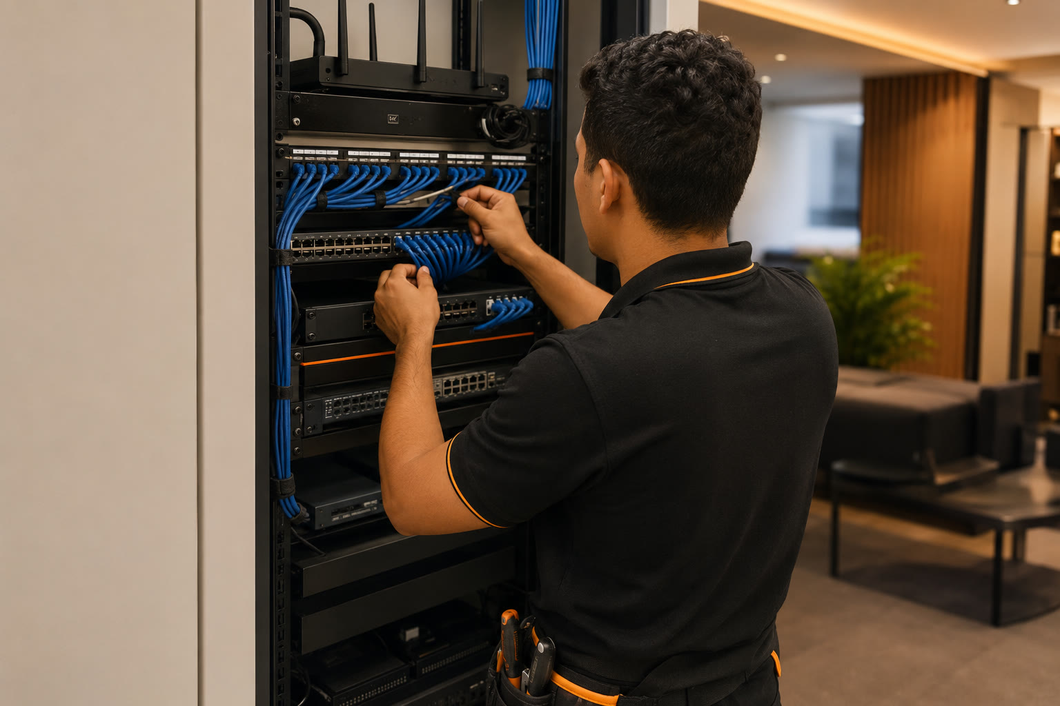 Infraestrutura profissional de telecom para empresas